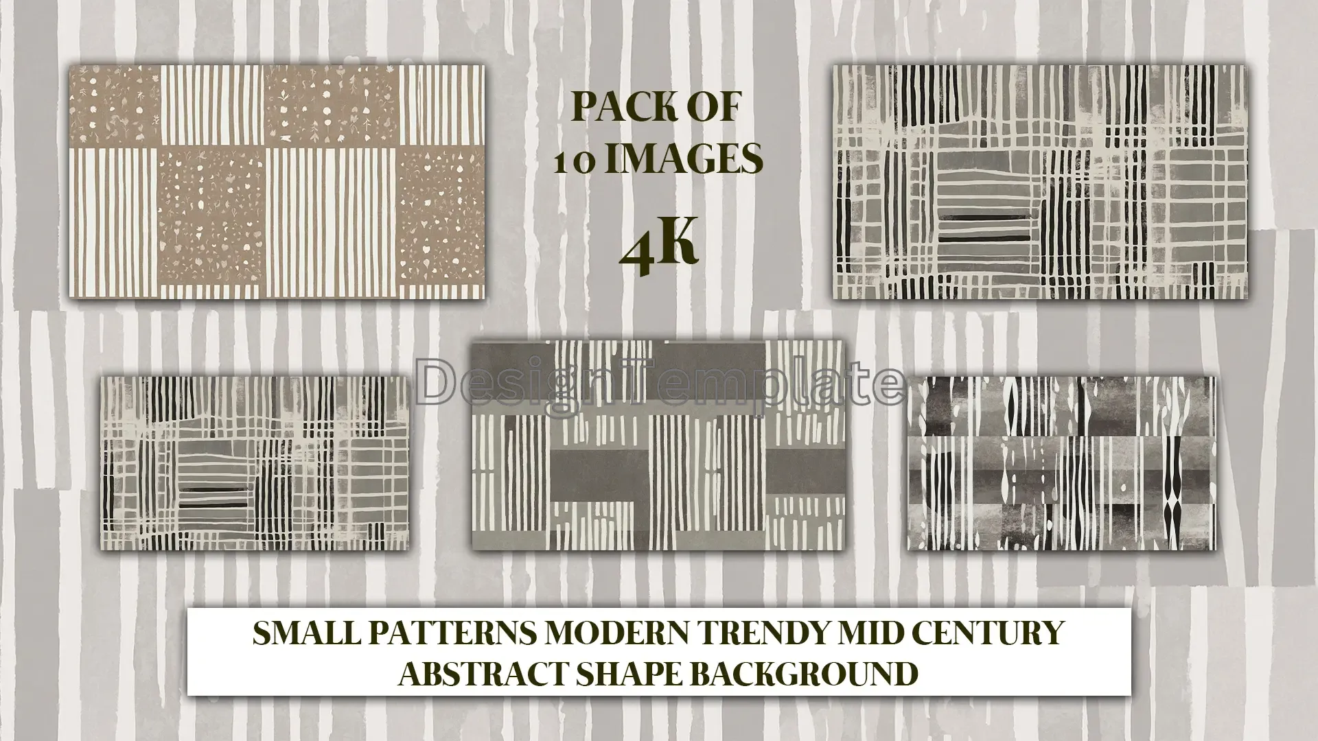 Retro Abstract Shape Patterns in Mid-Century Modern Style Backgrounds